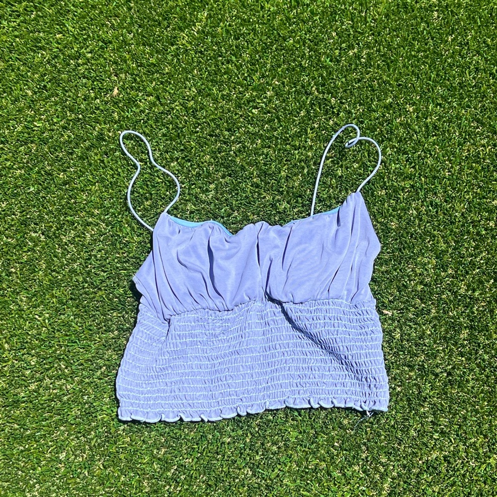 Emma curpo smocked tank top in blue